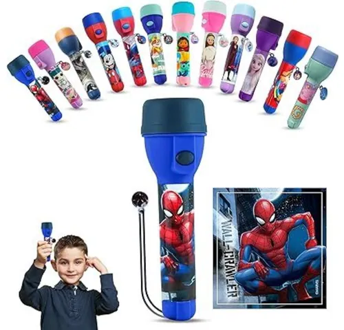 SRV Hub 16cm Spiderman Big Torch, Water-Resistant Design LED Flashlight Gift for Kids Boys, Plastic Night Light for Camping, Hiking, Xmas and Emergencies | Batteries Included [Energy Class A]